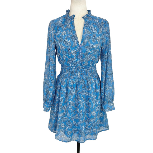 Japna Dresses & Skirts - Japna blue floral smocked dress